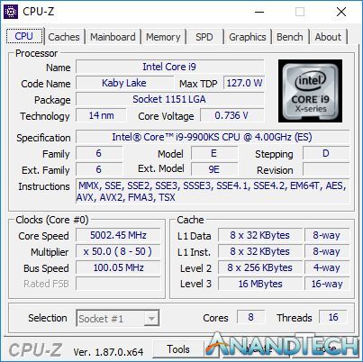 INTEL CPU Core i9-9900KS